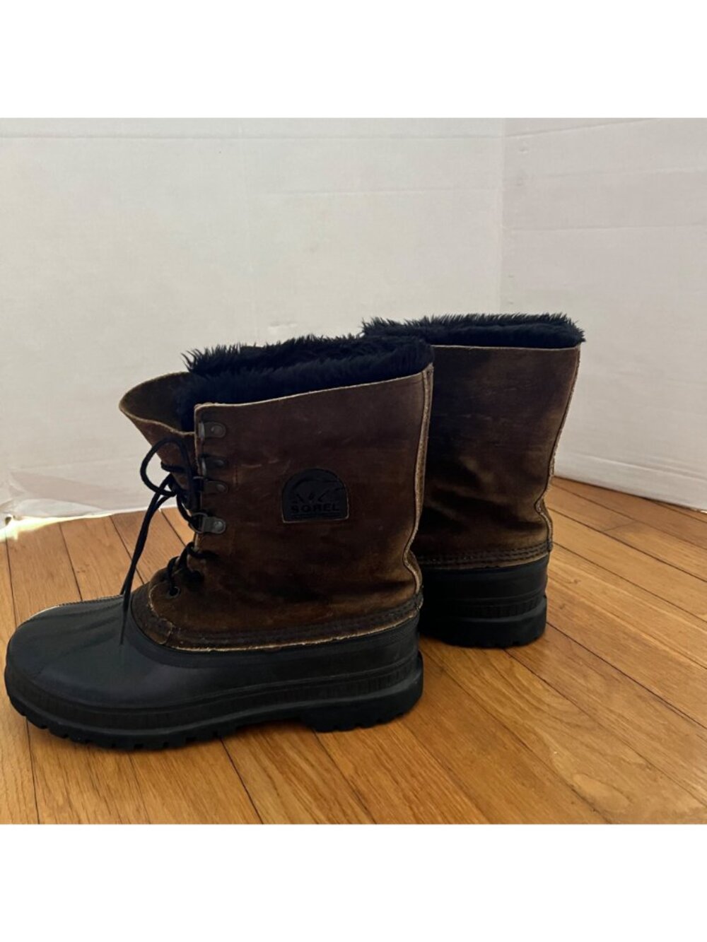 Vintage Sorel Mens Size 7 Brown Suede Kaufman Steel Shank Fur Lined Winter Boots - Picture 3 of 16